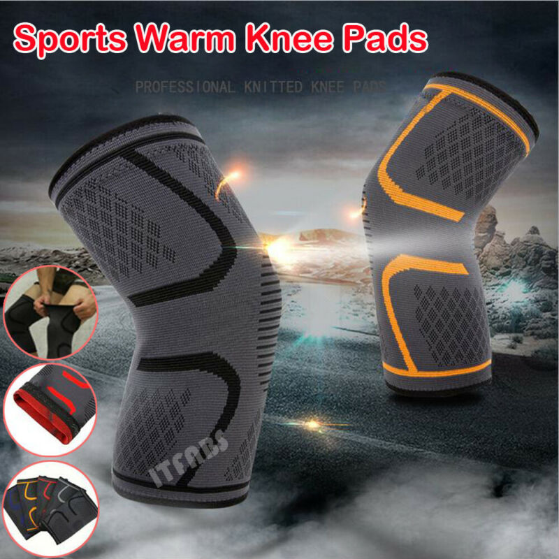

1 Pcs Protective Knee Pads, Silicone Non-Slip Nylon Knit Knee Pads Warm Sports Mountaineering Running Pads Collision Avoida, Red