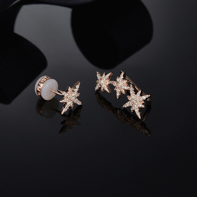 

Wholesale-Asymmetric Meteorites Silver Earring, Golden
