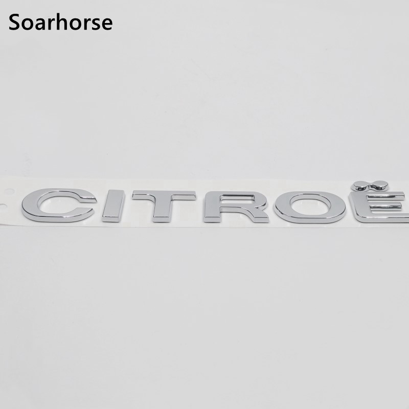 

3D Letters Emblem For Citroen Logo Car Rear Trunk Badge Nameplate For Citroen C1 C2 C3 C4 C5 Picasso, Silver