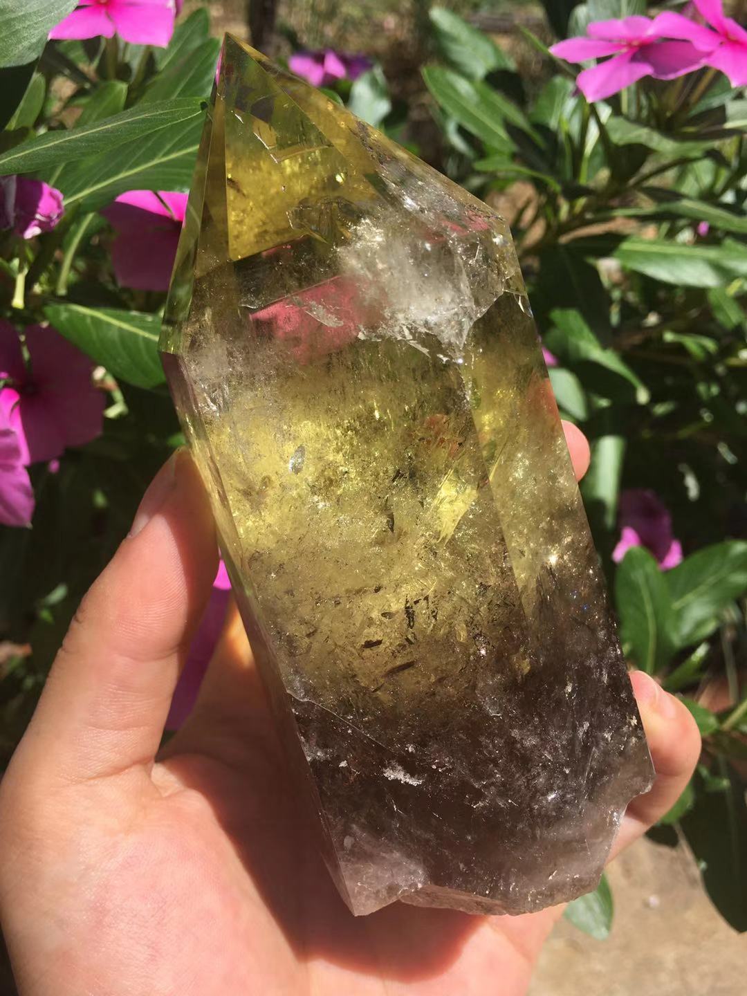 

Hot sale Natural citrine quartz obelisk crystal wand point reiki healing natural stones and minerals for home decoration