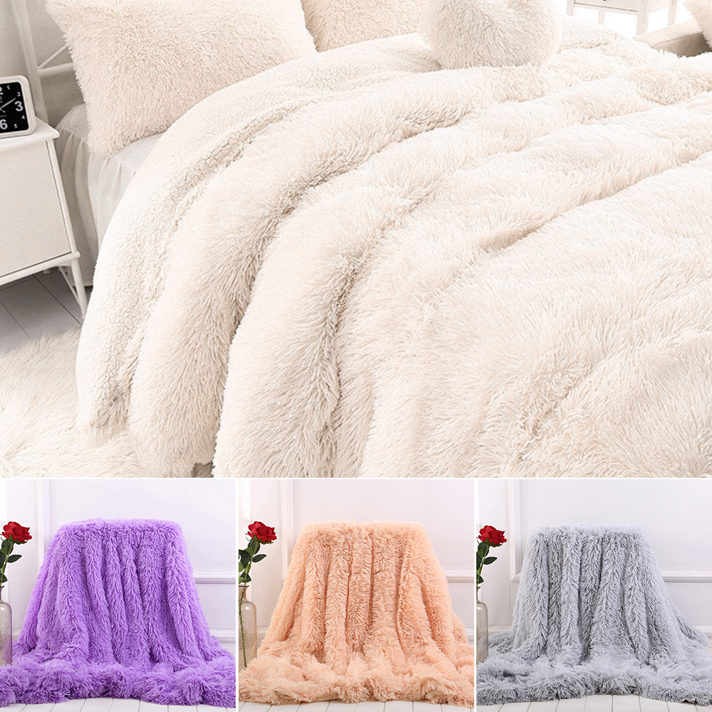 

Faux Fur Blanket Soft Fluffy Sherpa Throw Blankets for beds cover Shaggy Bedspread plaid fourrure mantas Tapestry Wall Hanging