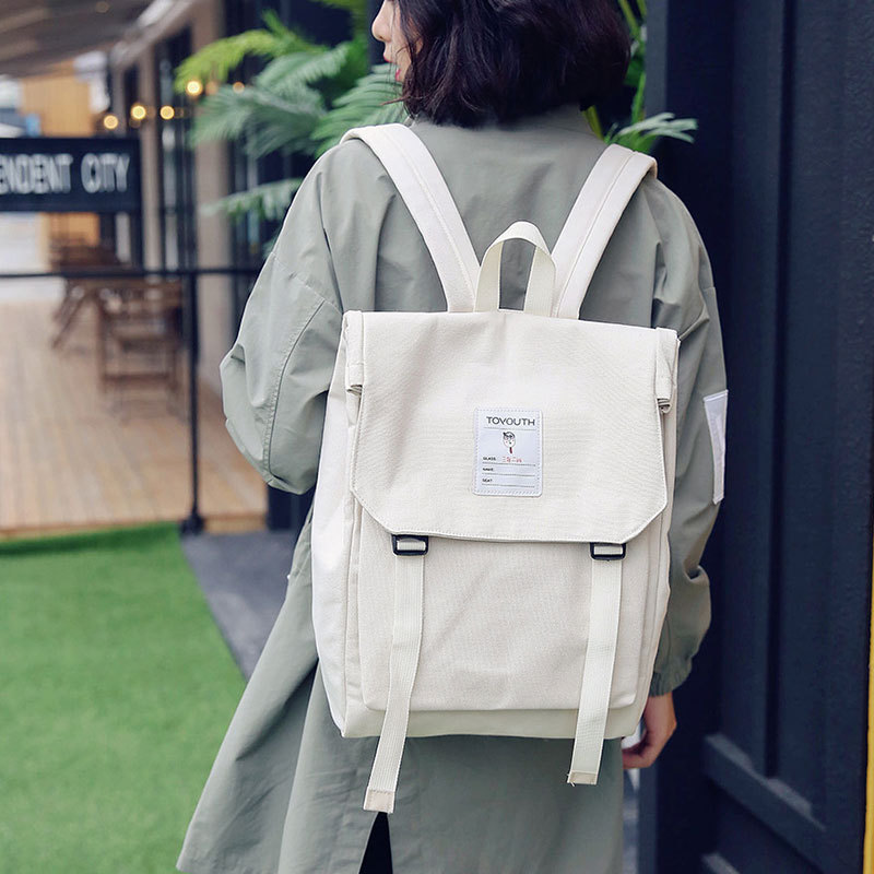 

New Canvas Campus Style Fashion Backpack for Women with, Black