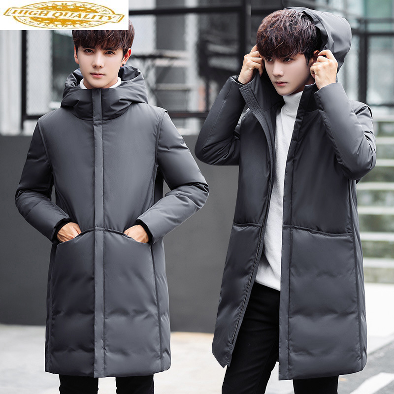 

2020 Parka Winter Jacket Men Clothes Hooded Long Coat Plus Size Mens Winter Jackets and Coats Parkas Hombre 7805 KJ2642, Black