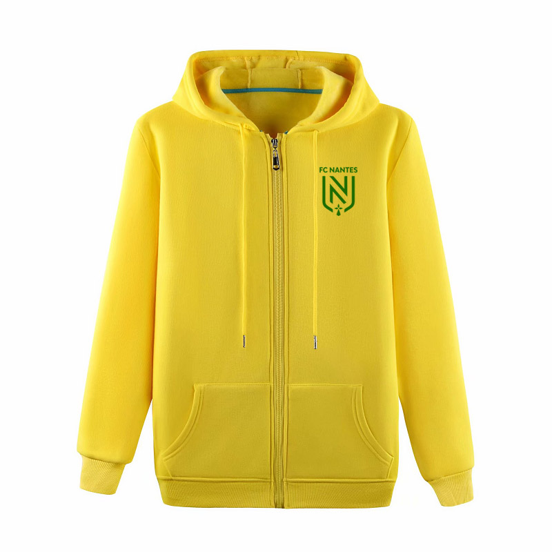

2020 FC Nantes FuAll-Zip Hooded Jacket soccer Training Jacket men football Hoodie Pullover Jacket soccer Sweatshirt coat Men's Jackets