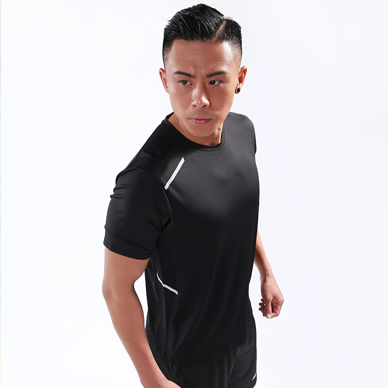 

Men Workout T Shirts Quick Dry Short Sleeve Outdoor Training Sportswear Tee Breathable Mesh Running Bodybuilding Shirt Man, As pic