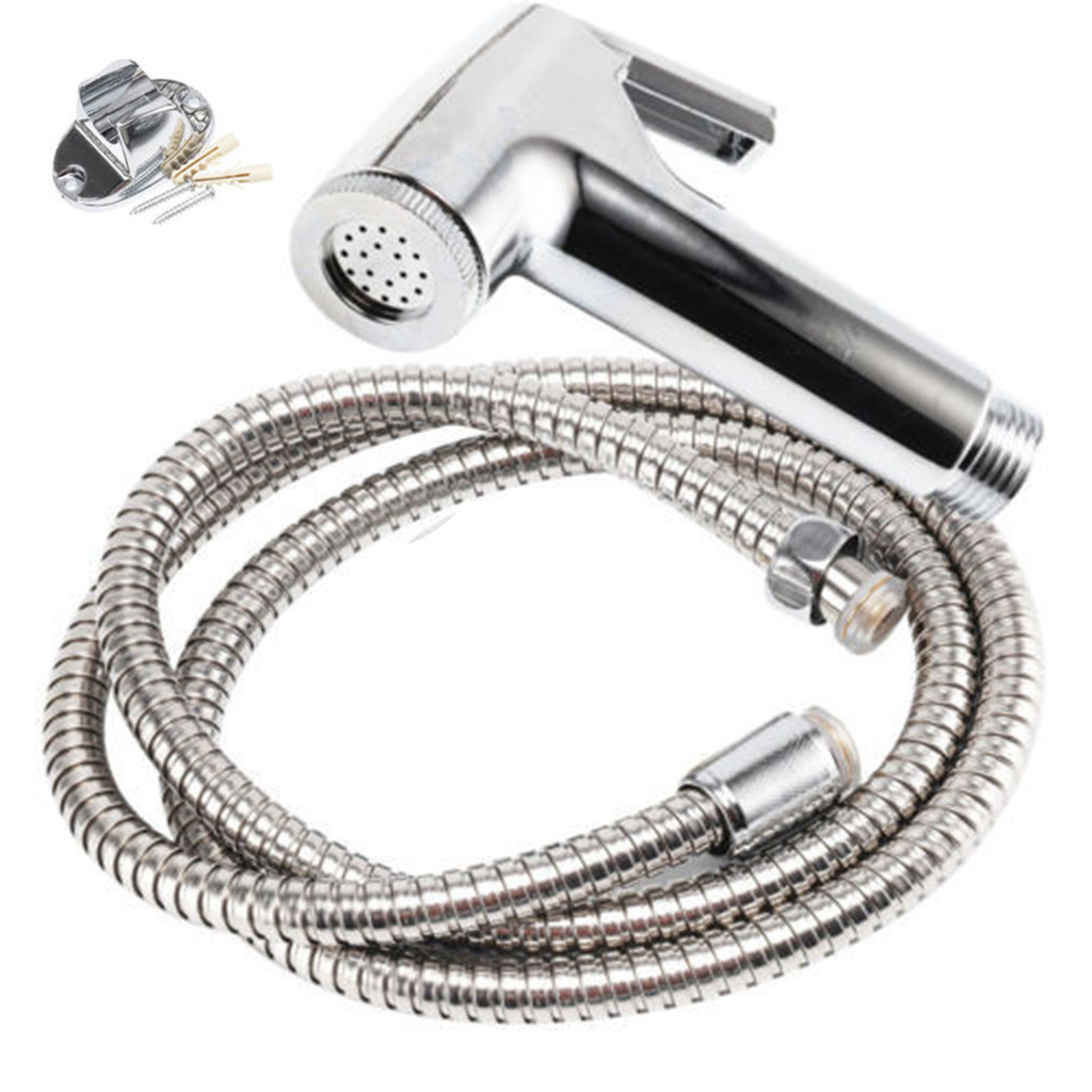 

Bidet Spray Chrome Hygienic Toilet Shower Head Hose Set Nozzle set