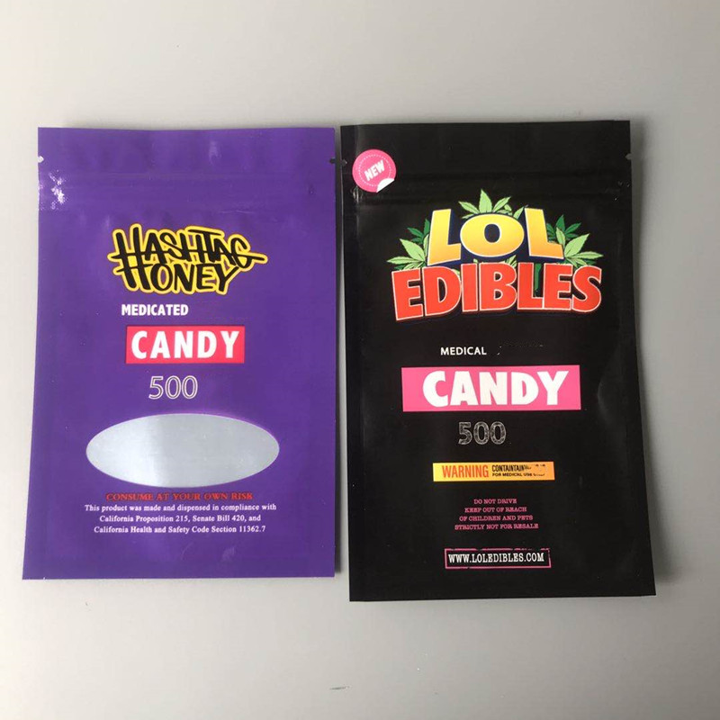 

LOL Edibles HASHTAG HONEY Medicated 500mg Candy Bag packaging White runtz PINK rozay sorbet
