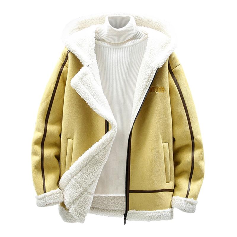 

Men's Winter Casual Loose Hoodie Thick Cotton Jacket Men's Fashion Hooded Jacket large size jacket#g3, Black