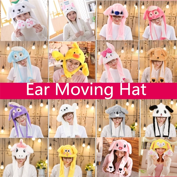 

Ear Moving Hat Kids Lovely Baby Cartoon Plush Cap Halloween hats Christmas Masquerade Carnival Cap Women Men Hat Decoration Party Hats 5101