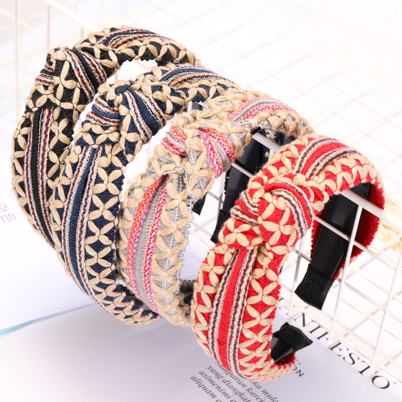 

Haimeikang Hair Accessories Soft Fabric Striped For Women Headbands With Beautiful Knot Non-Slip Hair Band Headwear