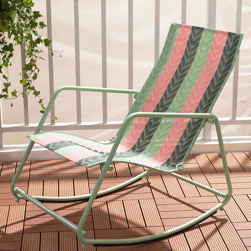 

Nordic Relax Metal Rocking Chair Multicolor balcony Chaise Lounger Living Room Furniture PVC Lounge Rockign Swing Chair