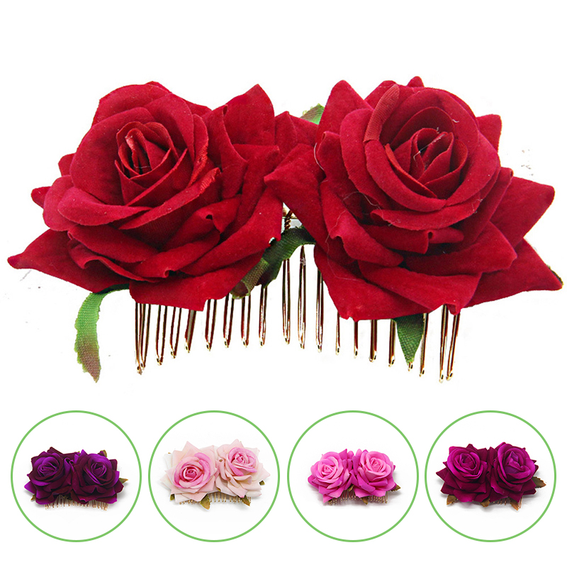 

Other Fashion Jewelry Women Prom Headpiece Charm Hair Accessories Pins Clips Rose Flower Combs Wedding Bridal