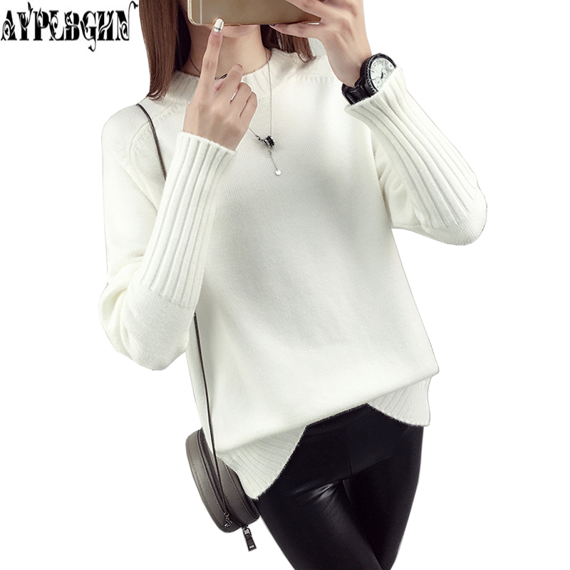 

Autumn Winter Sweater Tide Winter Women Fashion Sexy o-neck Casual Women Sweaters And Pullover Warm Long Sleeve Knitted Sweater, Beige