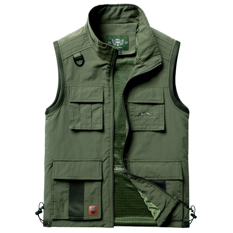 

Men's Summer Spring Vest Multi-pockets Photography Fishing Climbing Hiking Plus Size Vests Outdoor Sleeveless Casual Waistcoat, Black