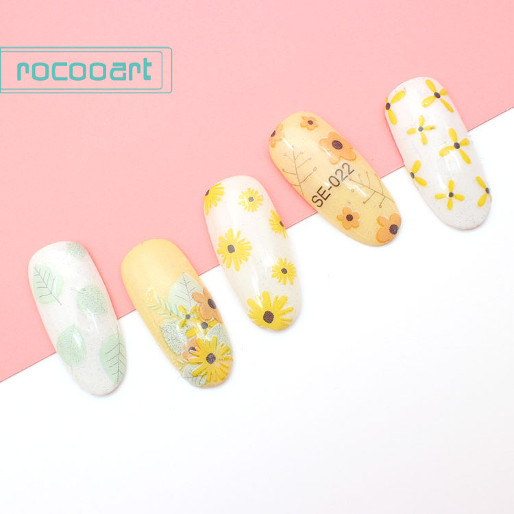 

Rocooart DIY Water Transfer Nails Art Sticker Colorful Cute Small Flowers Nail Stickers Wraps Foil Sticker Manicure, Se-012
