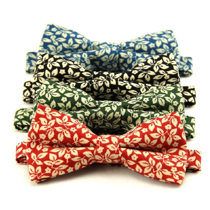 

Fashion butterfly men's floral cartoon bowknot pure cotton Korean casual bow tie collar evening party Decorated Neckwear 2pcs/lot