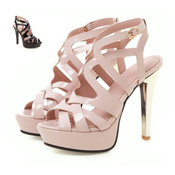 

size 33 to 43 adorable cross strappy gladiator sandals sandalias pink black fashion luxury designer women shoes high heels, Black come with box
