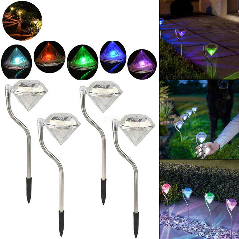 Colore modifica solare LED in ACCIAIO INOX DA GIARDINO LUCI POST PALLA DI VETRO