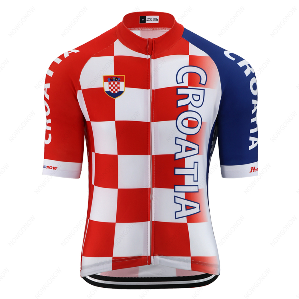 

Pro croatia national team cycling jersey men short sleeve road bicycle jersey racing bike clothing mtb Ropa Maillot Ciclismo high quality, Black;red