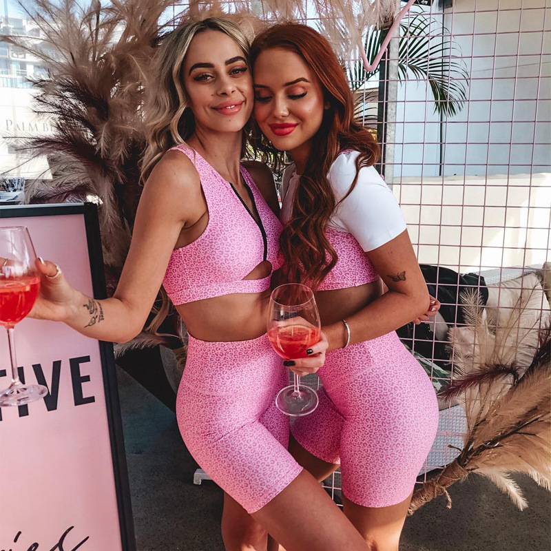 

Women Workout Yoga Set 2 Piece Set Pink Zipper Gym Clothes Sportswear Fitness Clothing Long Sleeve Shirt Running Legging Pants