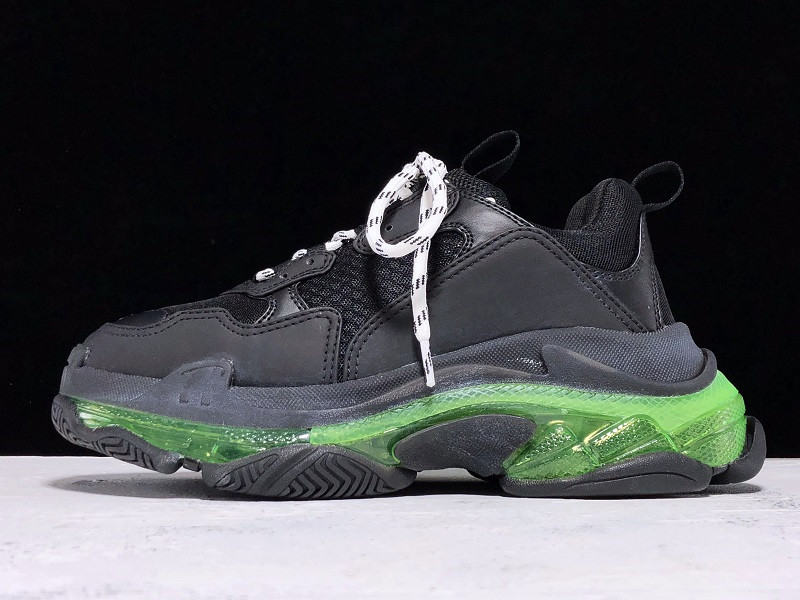 

2020 Paris Casual Shoes Triple-S Clear Sole Trainers Dad Shoe Sneaker Black Green Crystal Bottom Mens Womens Superior Quality Chaussures, Color-4