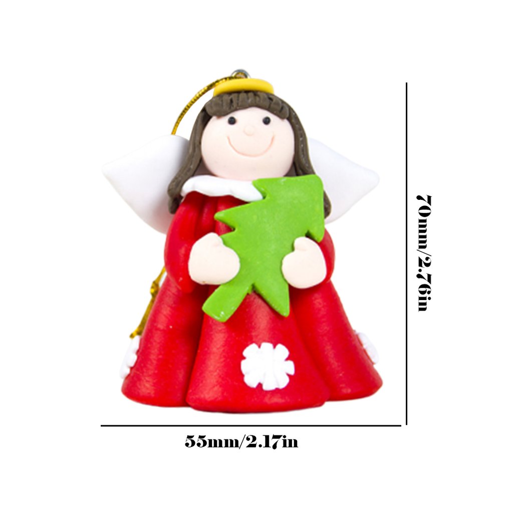 

Christmas Decoration White Skirt Girl Christmas Angel Hanging Creative Soft Pottery Tree Hanging