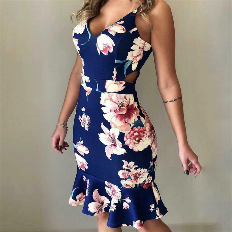 

Summer Dress Women elegant sexy Sleeveless Sling Dresses Vintage Boho Flared A-Line Blue Pink Dresses Party Night Dress Vestidos, As photo show