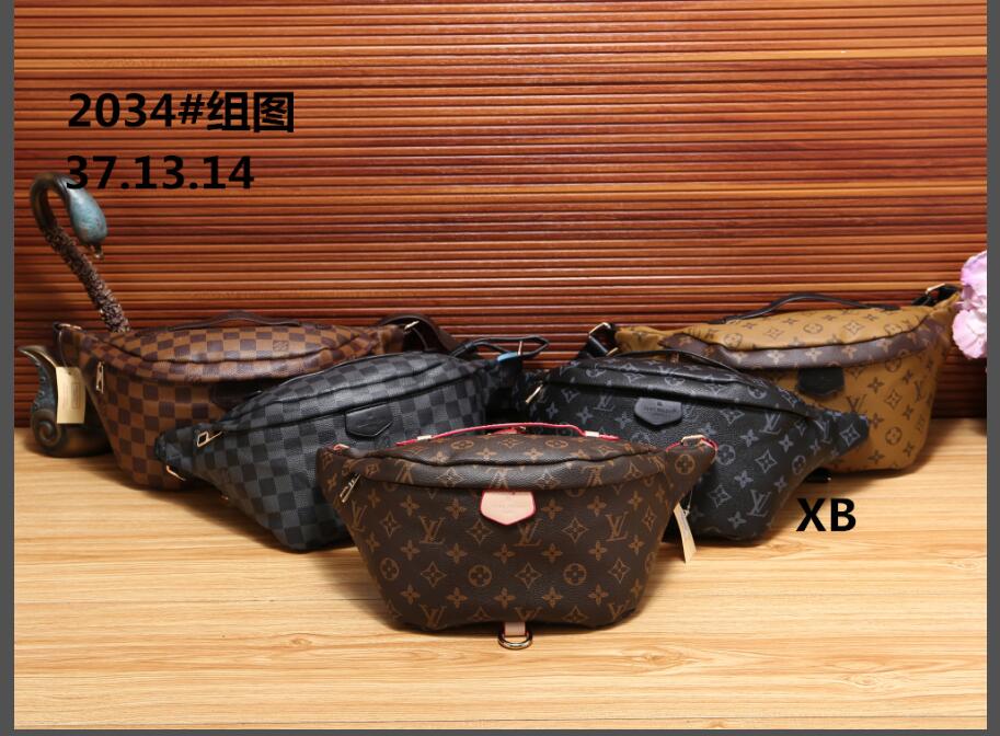 

Top Quality Unisex Men Women Leather Sport Runner Fanny Pack Belly Waist Bag Bum Fitness Running Belt Jogging Pouch Back Grid Bags 056, Multi