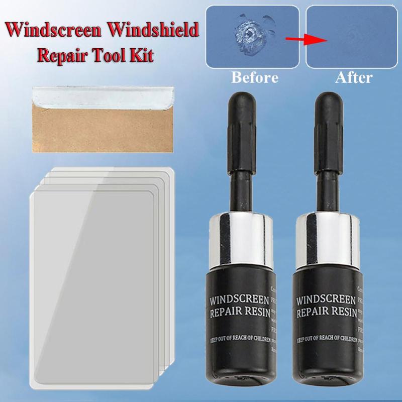 

Two PCS Car Windshield Repair Tool Window Repair Tools Windscreen Glass Scratch Crack Restore Window Screen resin+blade+strips