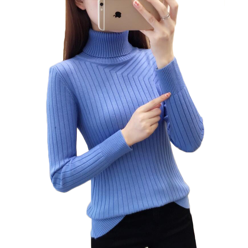 

Autumn Winter Turtleneck Sweater Women New Fashion Slim Tight Knit Pullover Long Sleeve High Stretch Sweater Women Clothing A952, Gray