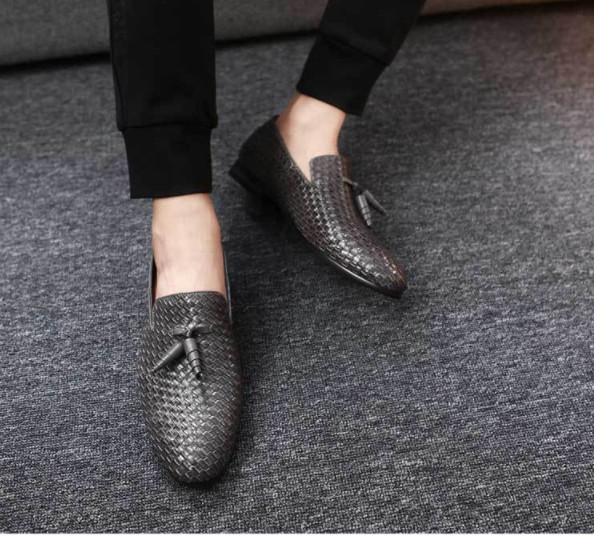 

tassel New Mens Fashion Party Shoes Slip On Comfort Geniune Leather round-toe Formal Dress Shoes 3 colour, As pic 2