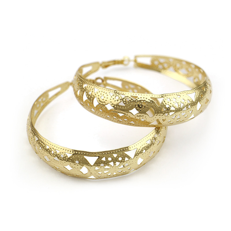 

Charm Mainlead Vintage 70mm Hollow Pattern Round Earring For Women Gold Stone Large Big Circle Hoop Earrings Party Jewelry