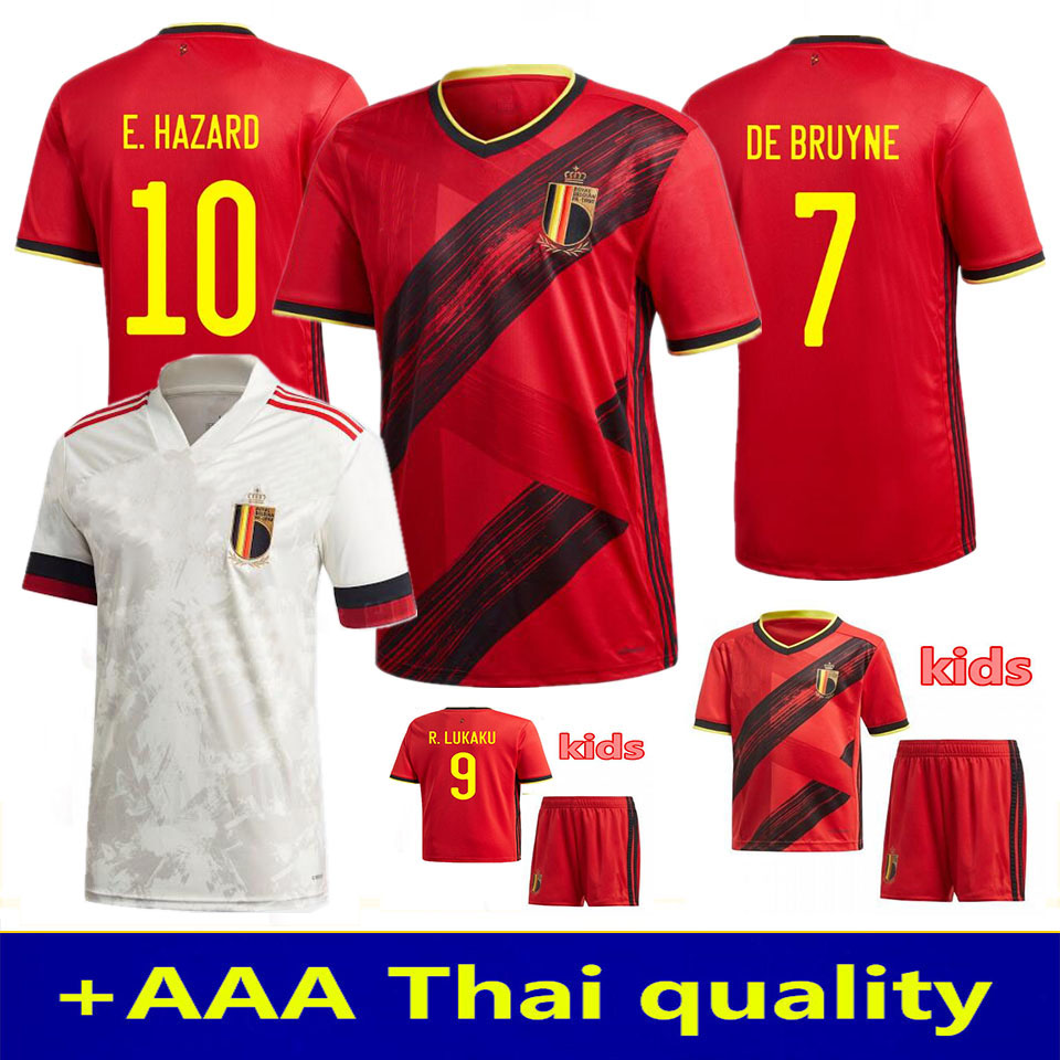

2020 Belgium HAZARD LUKAKU MERTENS Soccer jersey Home 20 21 VERMAELEN DE BRUYNE NAINGGOLAN Belgium away MAN + KIDS FOOTBALL SHIRT, White