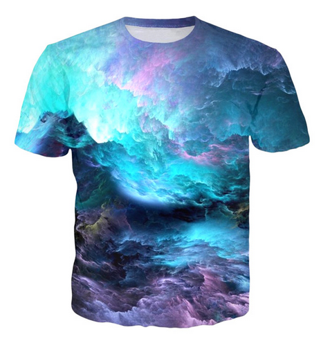 

3D Print Space Nebula Galaxy Men Short Sleeve T Shirt Fashion Casual Clothing Hip Hop Camisetas Mens Tops Streetwear Tee Shirt Homme, The picture color