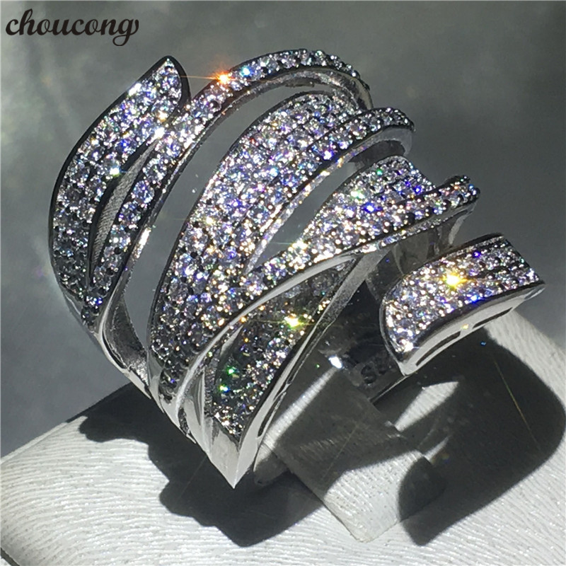 

choucong Handmade Big cross Ring Diamond 925 Sterling Silver Engagement Wedding Band Rings for women men Finger Jewelry