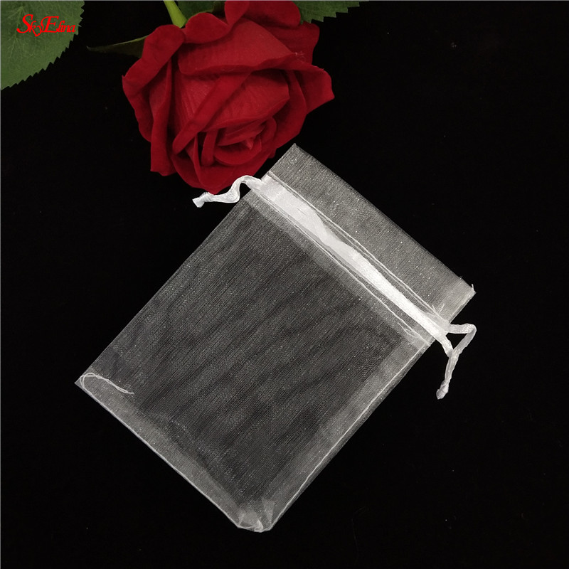 

7x9 10x15 20x30cm 50 pcs Organza Bags Drawstring Rectangle White Gift Bag Wedding Decoration Jewelry Packing Pouch 6zSH312