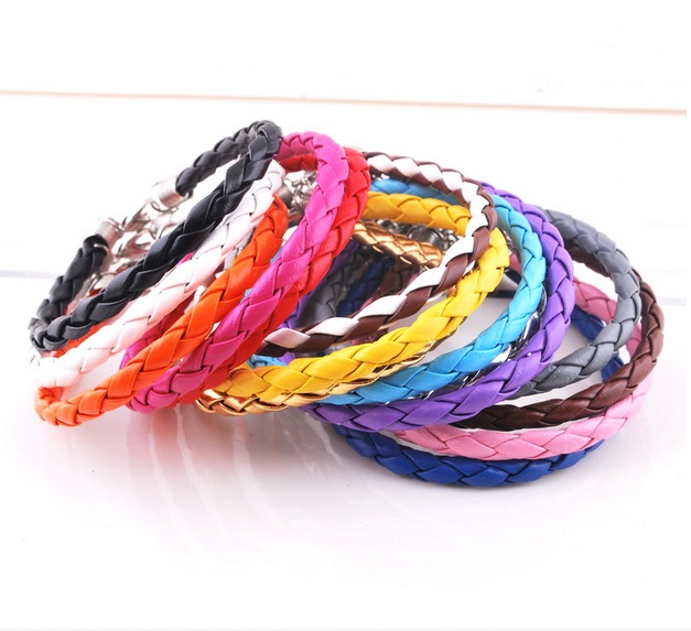 

wholesale 100pcs mixed colors PU Leather Hasp wristbands bracelets brand new dropshipping party gifts bracelet for men women fashion Jewelry, Black