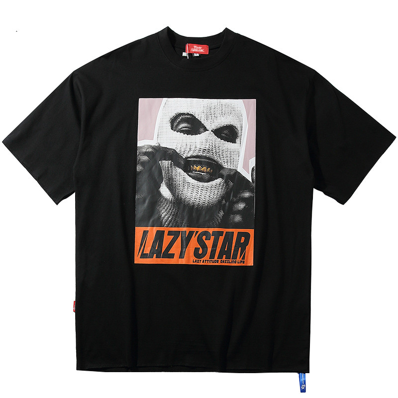 

Januarysnow Oversize Hip Hop T Shirt Men 2020 Streetwear Harajuku Masked Man Print Tshirt Short Sleeve Cotton Casual T-Shirt Black Plus Size, White