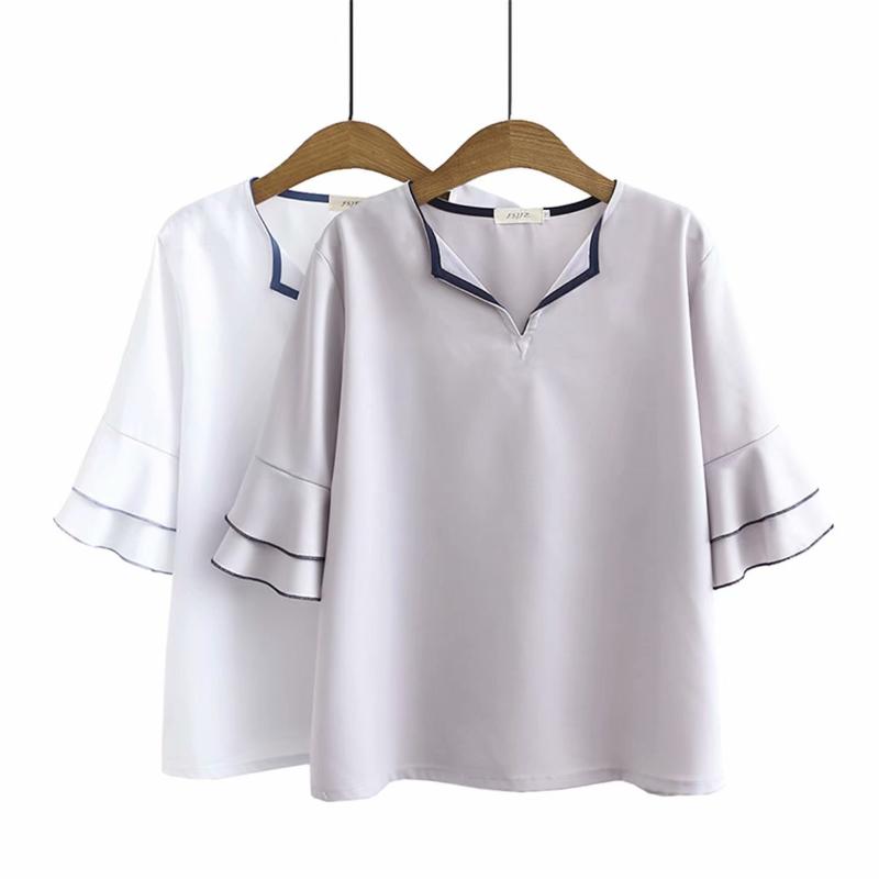 

Plus Size T-shirt Tshirt 2020 New Fashion Brand Oversized Teeshirt Women Casual Butterfly Sleeve Short Solid V-neck Regular, Gray