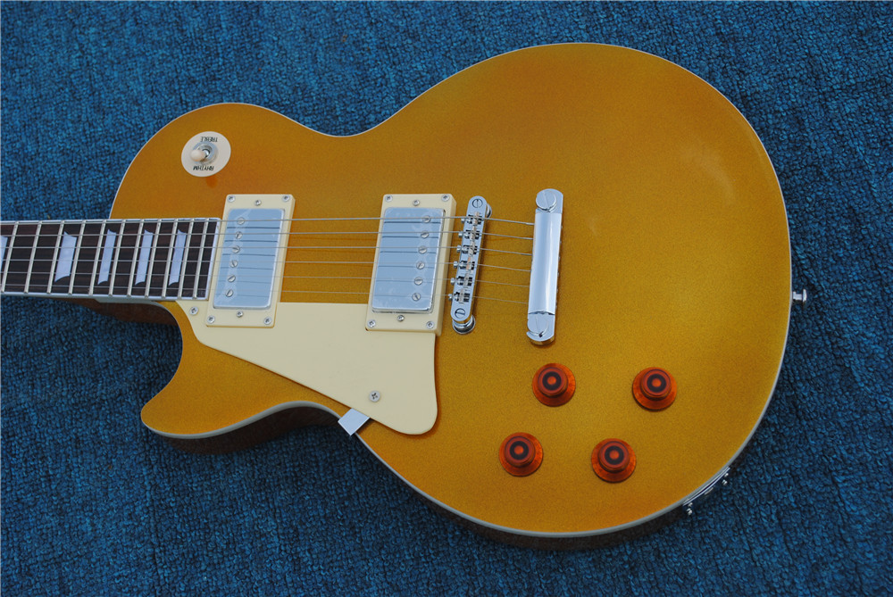 Vente en gros et au détail nouveau P90 pick-up motif or guitare gauche guitare électrique de haute qualité livraison gratuite