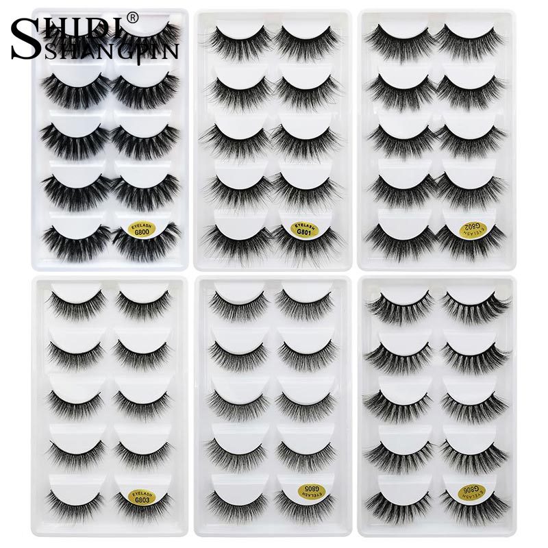 

Brand new 5 pairs mink eyelashes natural 3d false lashes 11 types handmade full strip lashes cilios faux cils