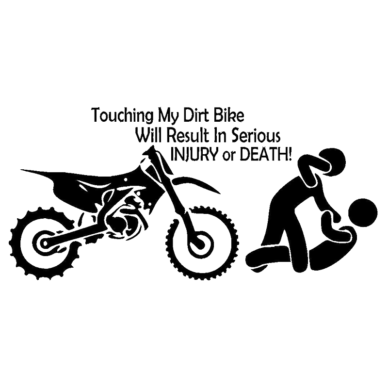 

17*8cm Dirt Bike stick figure funny INJURY or DEATH vinyl decal sticker Be Different Vinyl Car Wrap Decor Decals, Color
