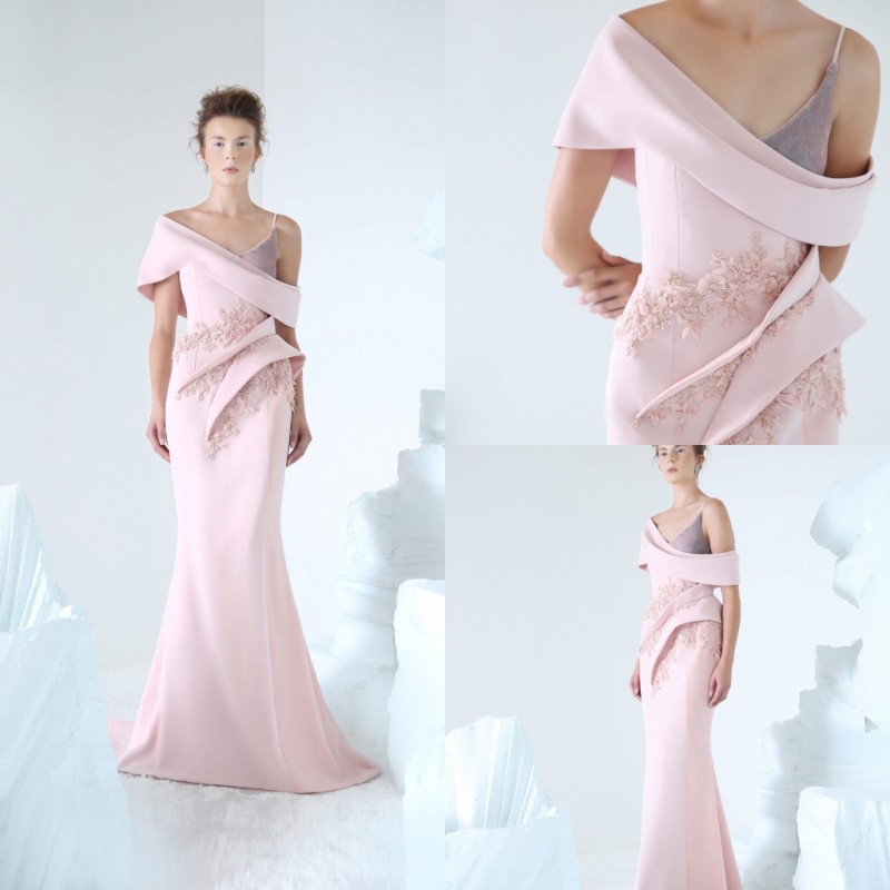 

2019 Azzi & Osta Mermaid Prom Dresses Off The Shoulder Satin 3D Floral Appliqued Long Evening Dress Custom Made Formal Party Gowns, Blue