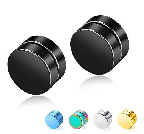 

2020 Hot Sale Magnetic Stud Earrings Men Earring Stainless Steel Jewelry Round Male Magnet Multicolor Earrings Gift