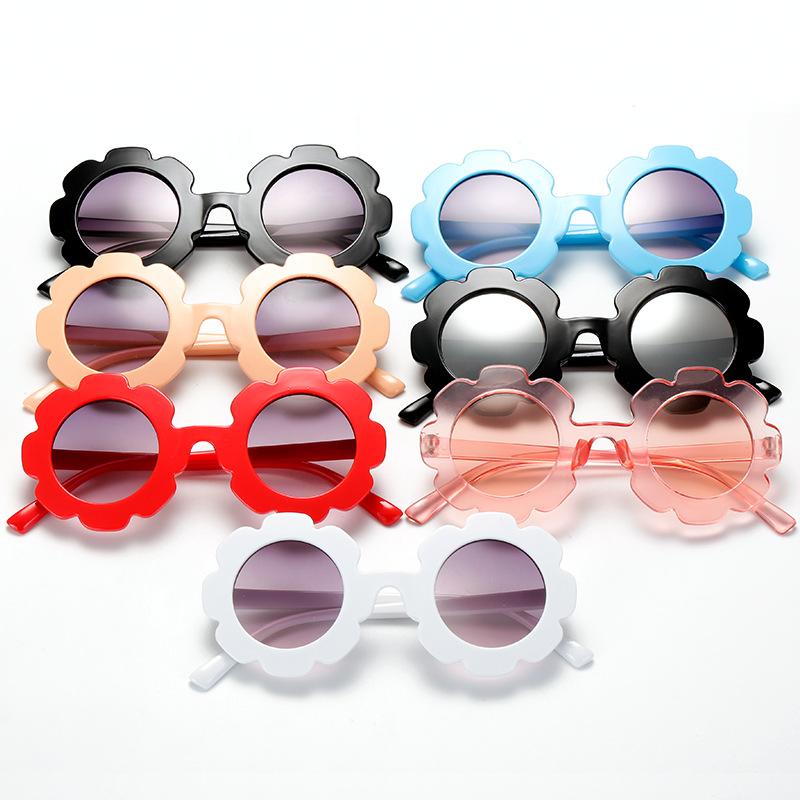 Été Nouveau Soleil Fleur Ronde Mignon Enfants Lunettes De Soleil Uv400 Pour Garçon Filles Toddler Belle Bébé Lunettes De Soleil Enfants Oculos De