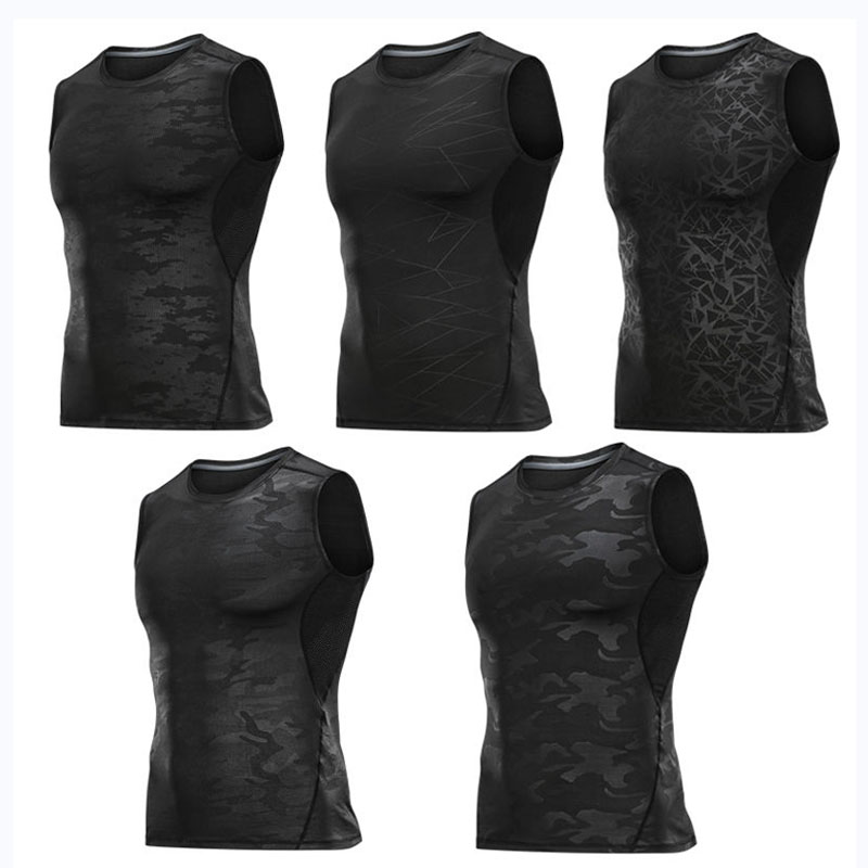 

Summer Sport Vest for Men Quick Dry Compression Running T-shirt Sleeveless Sport Shirt Men 2020 Gym Shirt Sportswear, Style 5