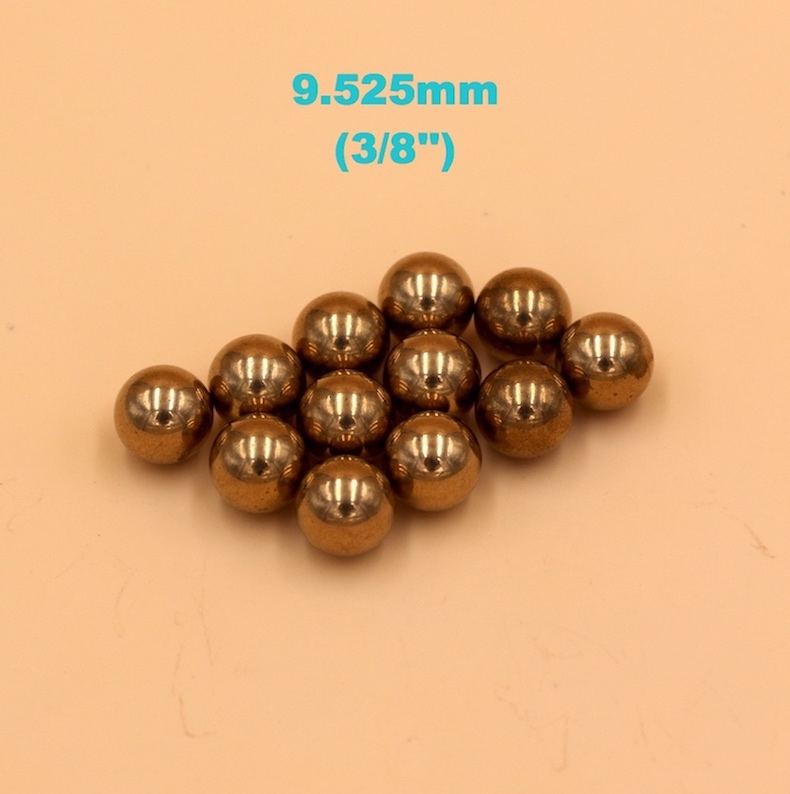

3/8'' ( 9.525mm ) Brass (H62) Solid Bearing Balls For Industrial Pumps, Valves, Electronic Devices, Heating Units and Furniture Rails
