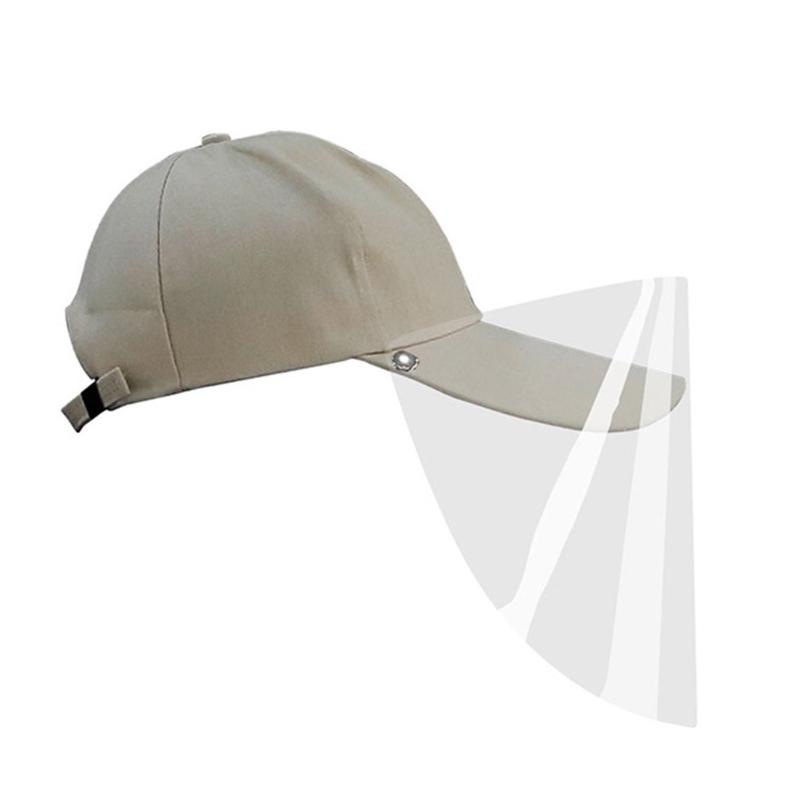 

Baseball Cap + Protective Clear Cover Saliva-proof Dust-proof Sun Visor Hat Outdoor Safety Anti Spray Hats Safety Protective, Beige