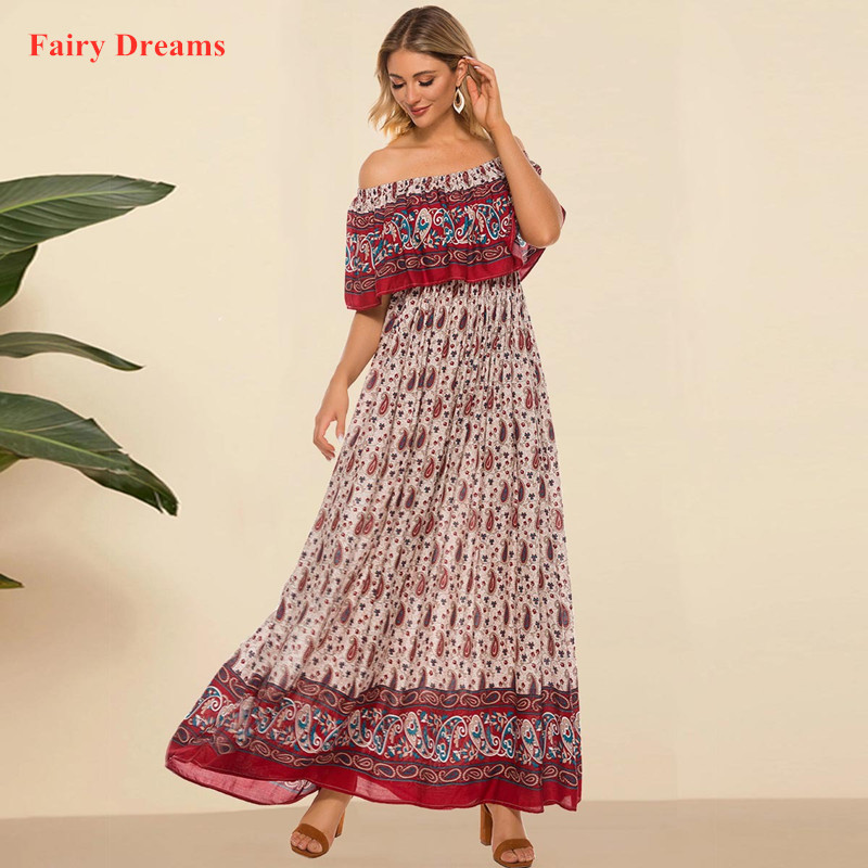 

Women Muslim Long Dress Turkish Kaftan Dubai Print Summer Maxi Dresses Plus Size Islam Clothing 4XL Vestidos Ropa Mujer 2020