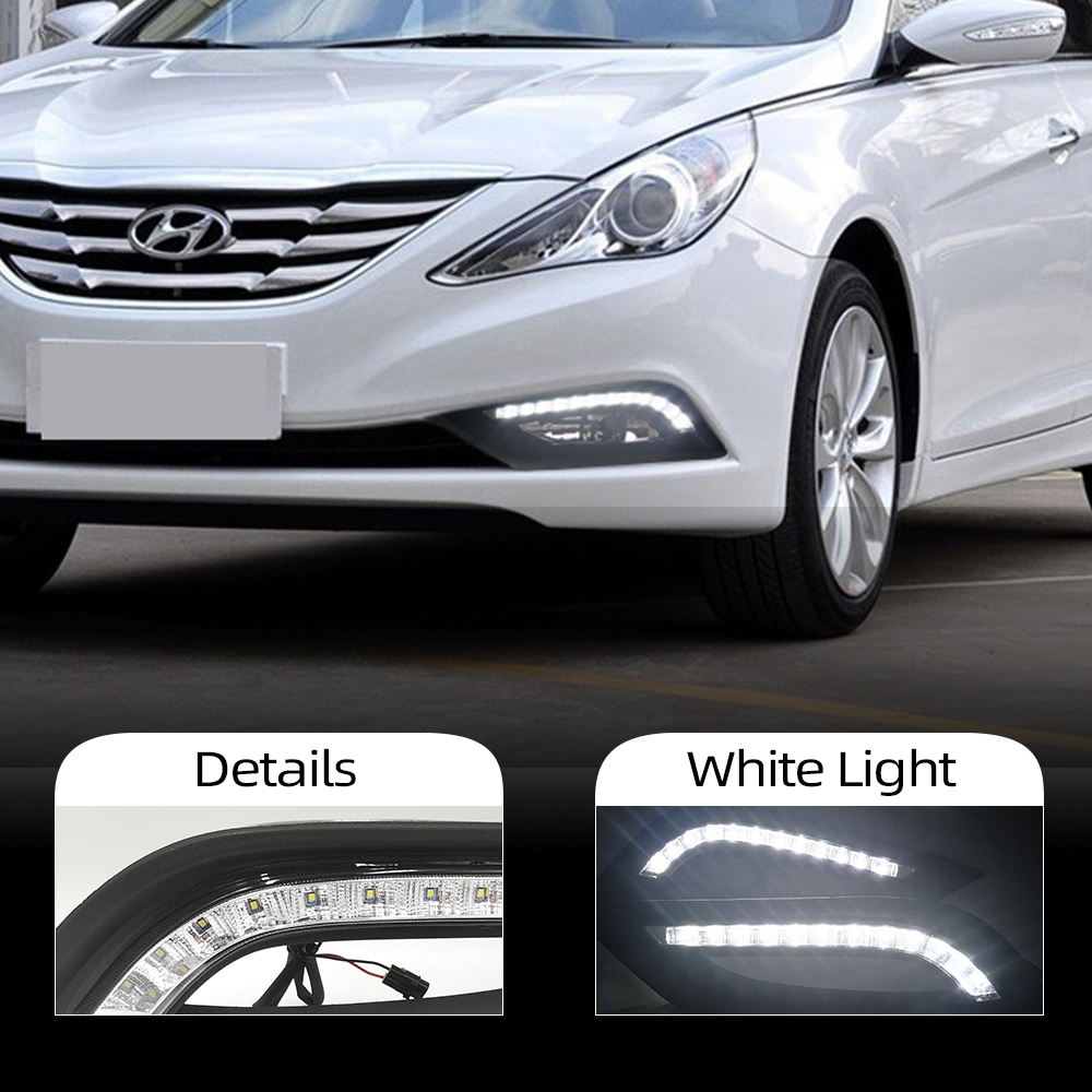 

1 Pair 12v Car LED DRL for Hyundai I45 Sonata 2011 2012 2013 2014 Daytime Running Lights Driving Sonata 8 Fog Lamp